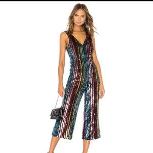 LPA DOUBLE V SEQUIN JUMPSUIT